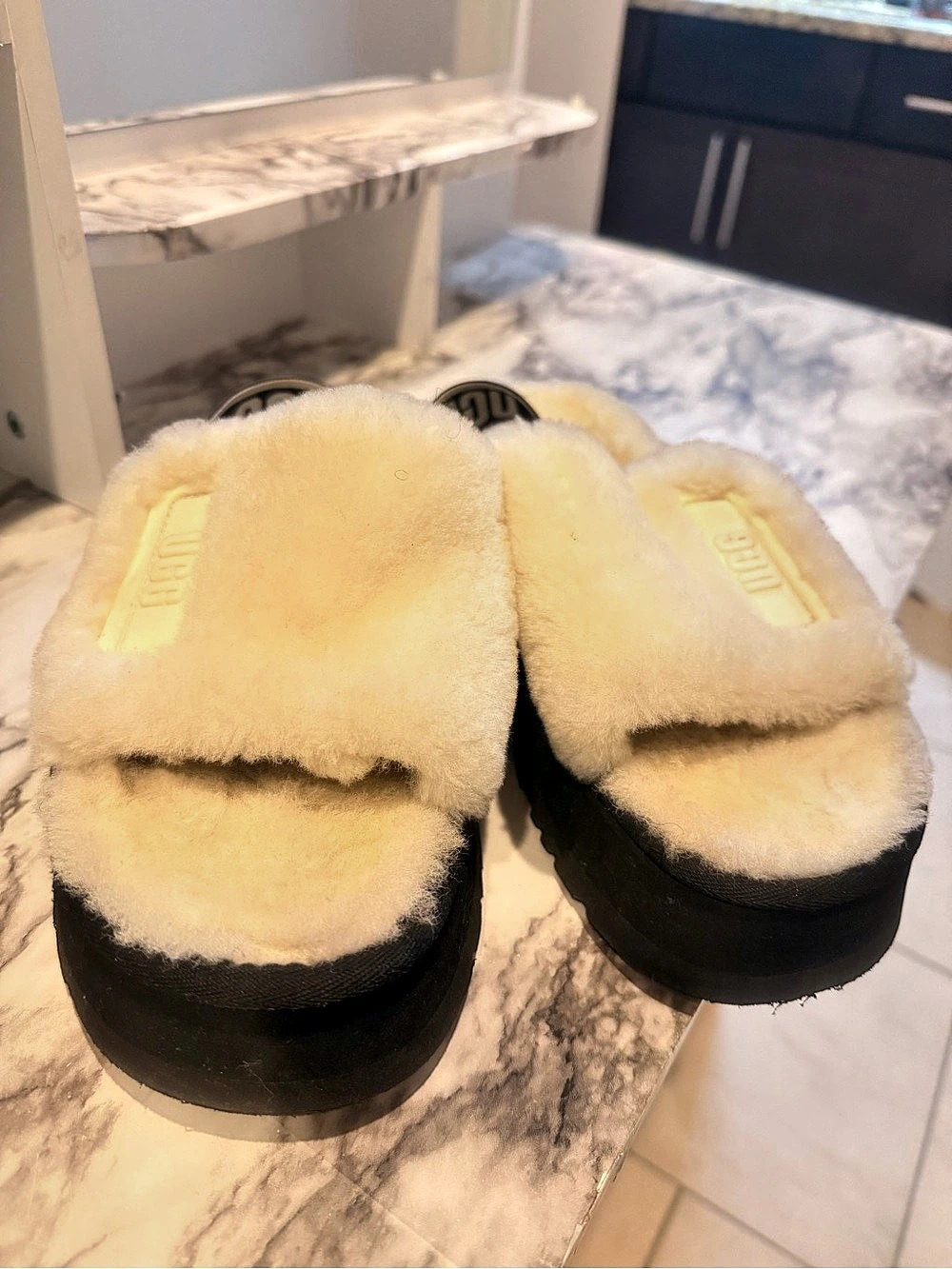 UGG Fluffy Platform Slippers